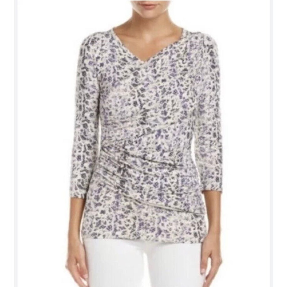 Women's Ruched Floral Blouse